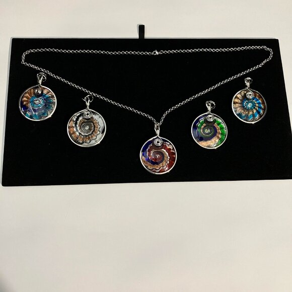 Ocean PendantS (5) + Stainless Steel 29 in Rolo Chain Ocean Wave Lampwork Chain - Picture 4 of 16